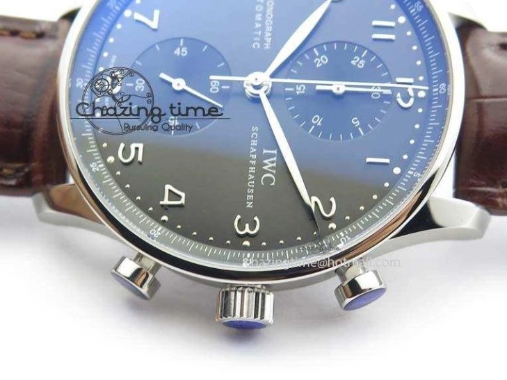 MIROTIME 0719 Supportive Portuguese Chrono IW371431 ZF 1:1 Best Edition Gray Dial On Brown Leather Strap A79350 (Slim Movement) 7261